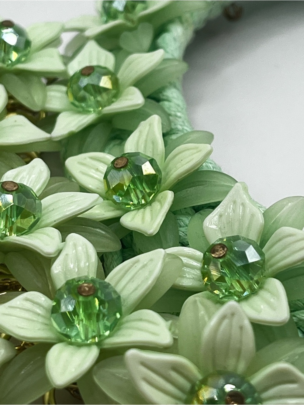 Green Chroma, Green Glass and Green AB stones Bib statement necklace - Picture 14 of 15